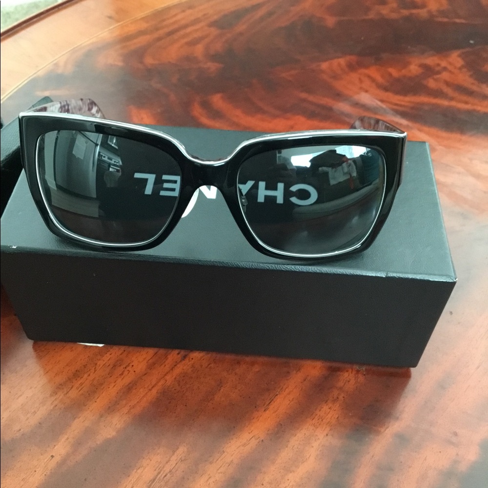 Channel Black Frame Sunglasses $800